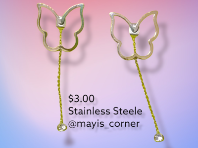 Aretes de Mariposa Stainless Stelee
