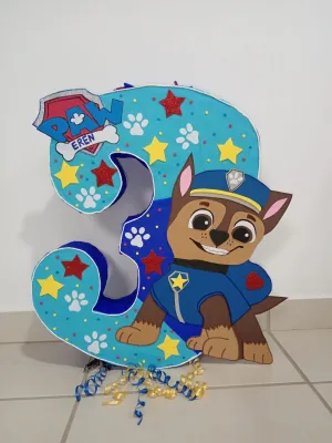 Piñata Personalizada de Chase de Paw Patrol Número 3